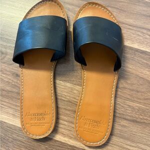 Abercrombie & Fitch black Leather Sandals